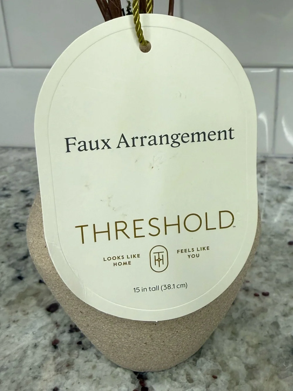 Threshold Golden Orange Autumn Leaf Stem Arrangement in Ceramic Vase 15” (H) NWT